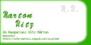 marton uitz business card